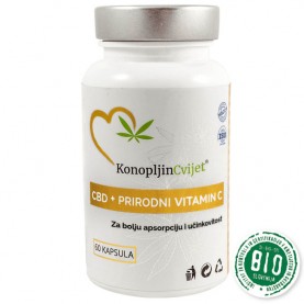 CBD konopljin cvijet  + prirodni vitamin C 60 kapsula Tinkture, ulja, vitamini Ambasada predstavlja